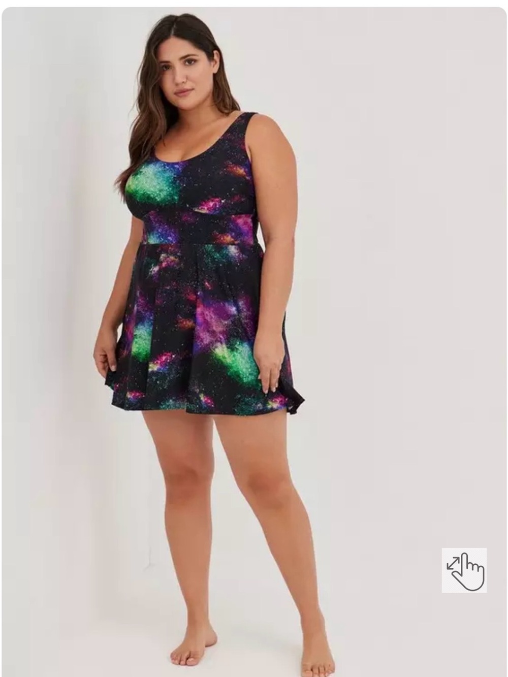 Torrid Wireless Long Length Scoop Swim Dress With Brief Size 2 - Picture 2 of 12